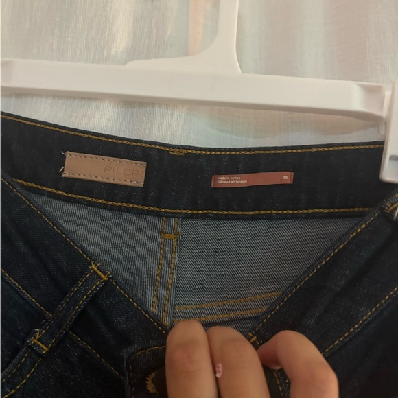 Anthropologie Pilcro Cropped Straight Leg Dark Wash Mid Rise Jeans Size 26 NWT - Picture 3 of 4